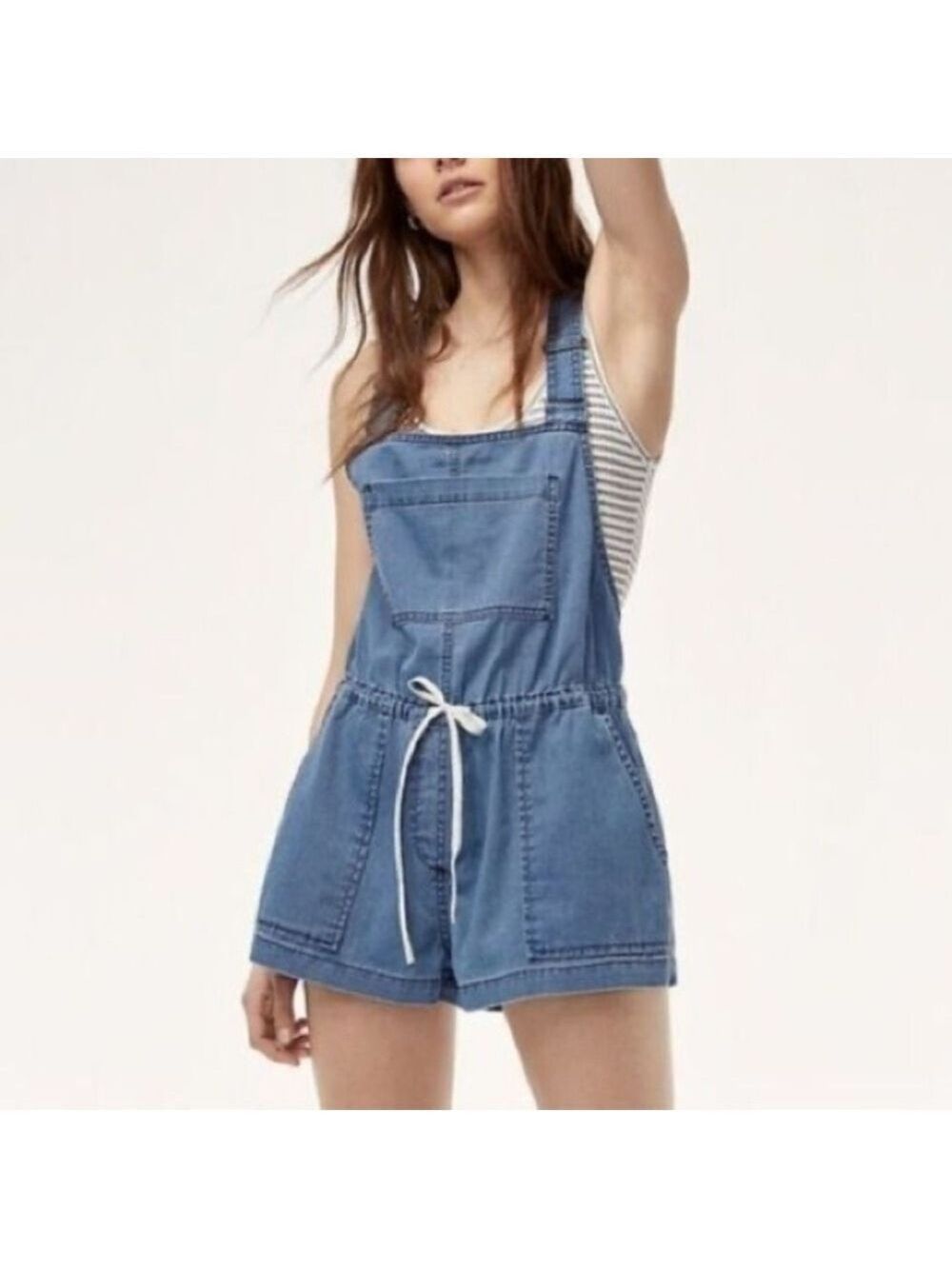 Aritzia Wilfred Free Beatriz Chambray Romper Sz XS